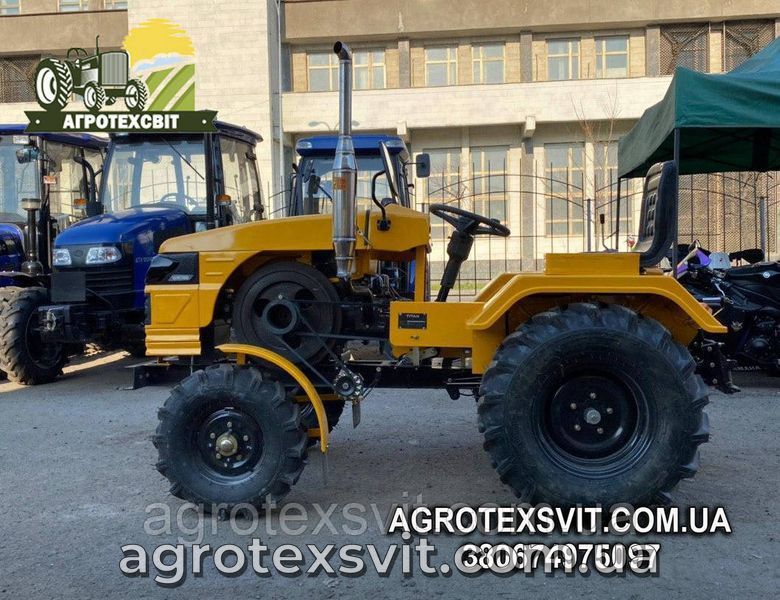 Титан Т-24 Потужний Мототрактор, Мінітрактор у комплекті з Фрезою 140 см. і 2-креп. Плугом. 1174726782 фото