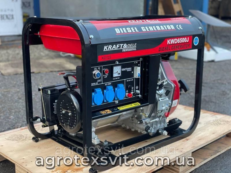 Генератор Kraft&Dele KD122 KWD6500J 8.4 kVA 12/230 V Дизель однофазный Польша 1734036132 фото